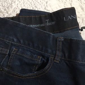 Deep blue straight leg tummy control denim jeans.